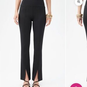 Trina Turk Size 2 Black Pants Slit on Back With Ruffles